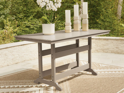Seacliff Beach - Rectangular Counter Height Dining Table With Umbrella Option - Medium Brown