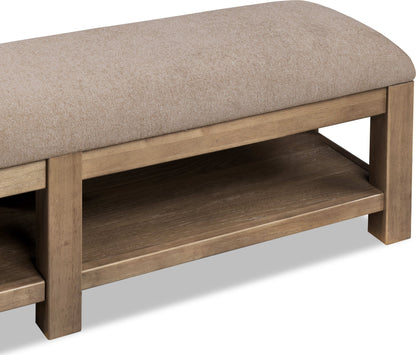 Roycroft - Wooden / Upholstered Bench - Harvest Wood