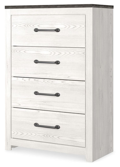 Gerridan - Four Drawer Chest - White / Gray