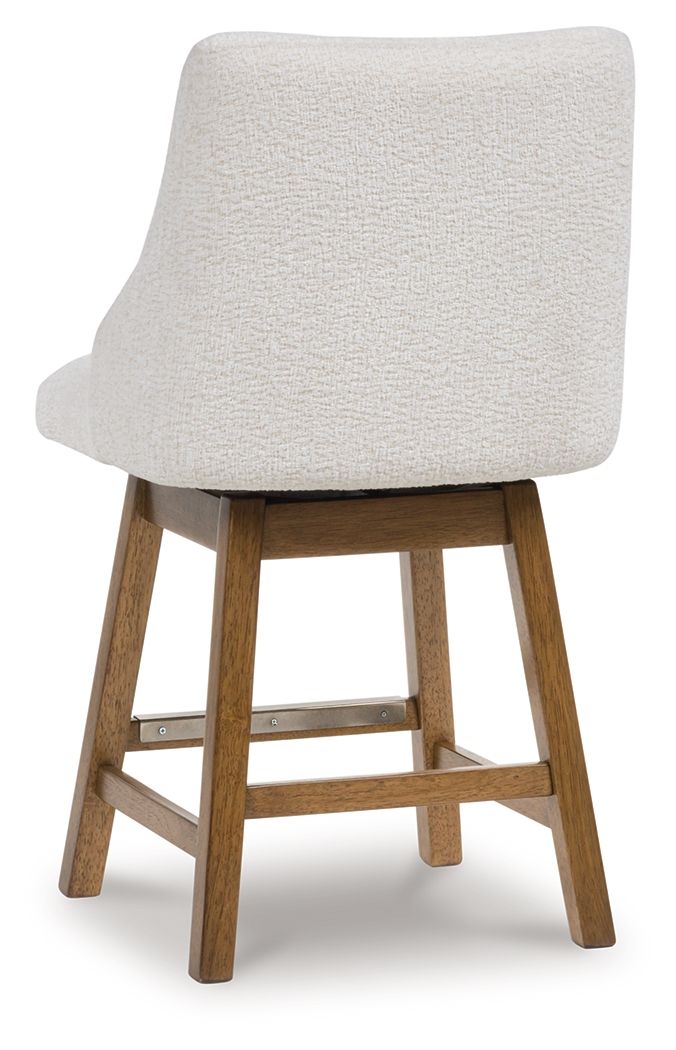 Cabalynn - Upholstered Swivel Barstool (Set of 2) - Oatmeal / Light Brown
