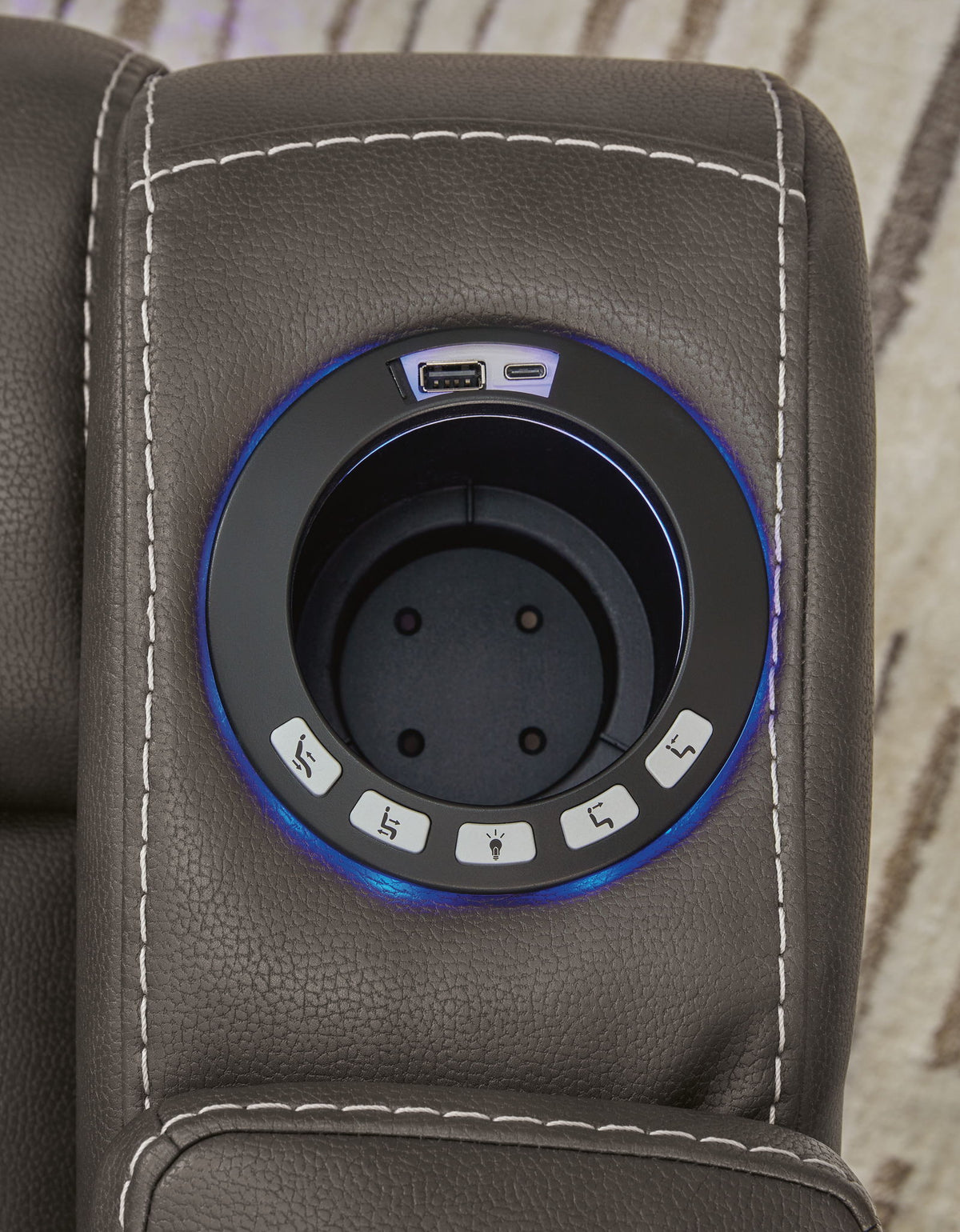 Feazada - Power Recliner With Adj Headrest - Shadow