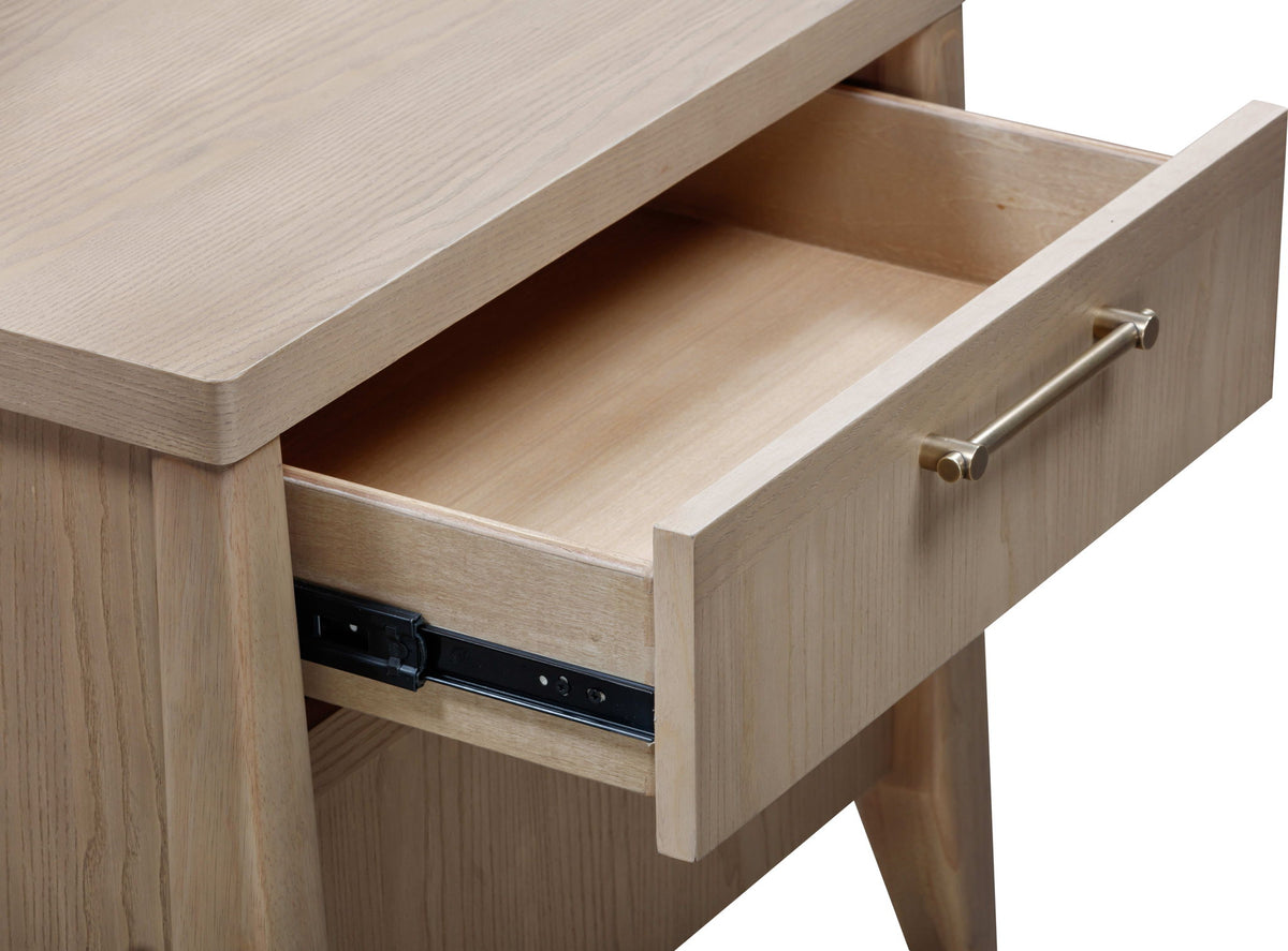 Sumire - One Drawer One Shelf Ash Wood Nightstand - Ginger
