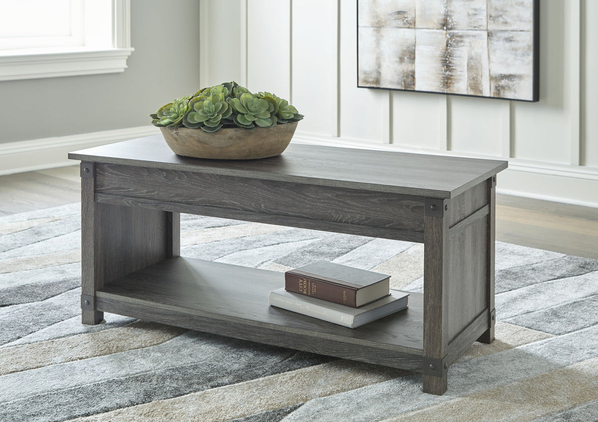 Freedan - 3 Pc. - Coffee Table, 2 End Tables - Grayish Brown