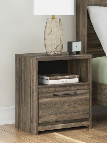 Elbrim - One Drawer Night Stand - Brown