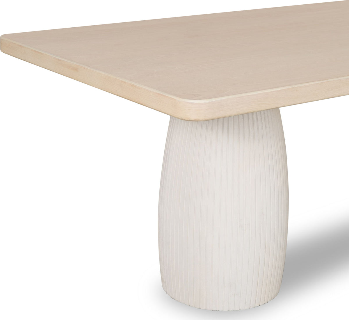 Zinnia - Plaster Base Wood Top Dining Table - White Sand And Ivory