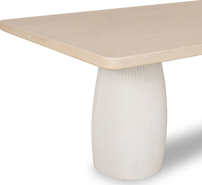 Zinnia - Plaster Base Wood Top Dining Table - White Sand And Ivory