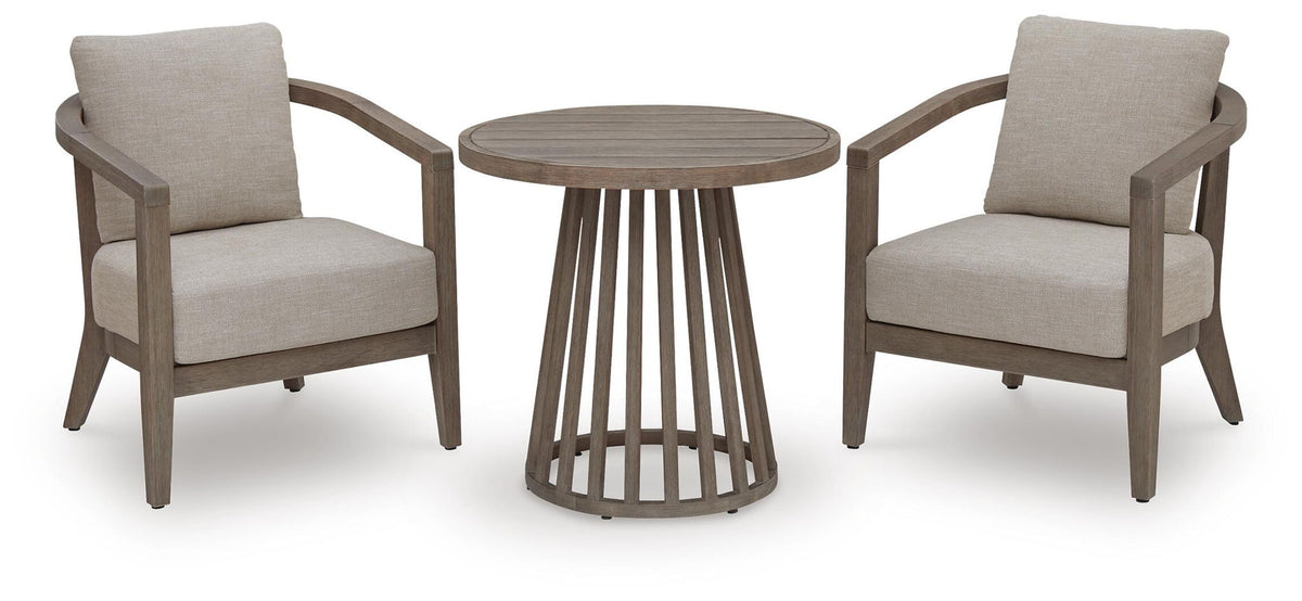 Joy Lagoon - Outdoor Chairs With Cushions/Table (Set of 3) - Beige