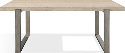 Ariela - Natural Travertine Table With Bronze Metal Base