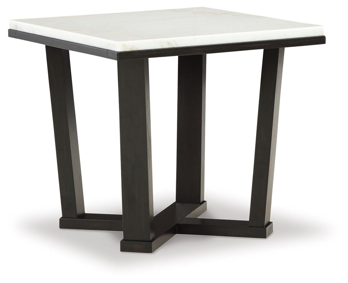 Fostead - Square End Table - White / Espresso