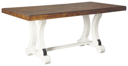 Valebeck - Rectangular Dining Room Table - White / Brown