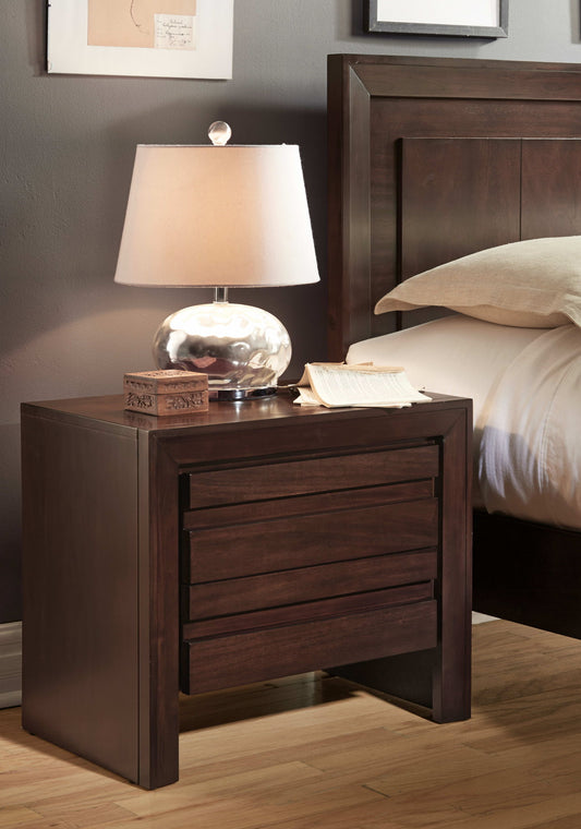 Element - Charging Station Nightstand - Chocolate Brown