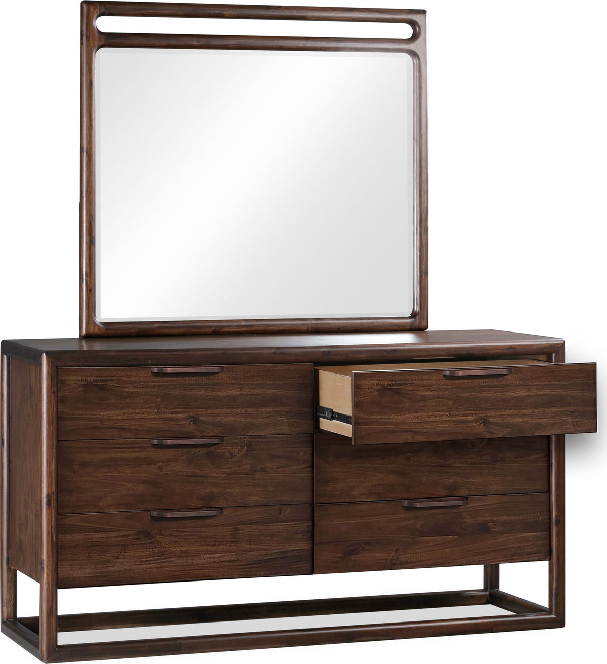 Sol - Beveled Glass Wall Or Dresser Mirror - Brown Spice