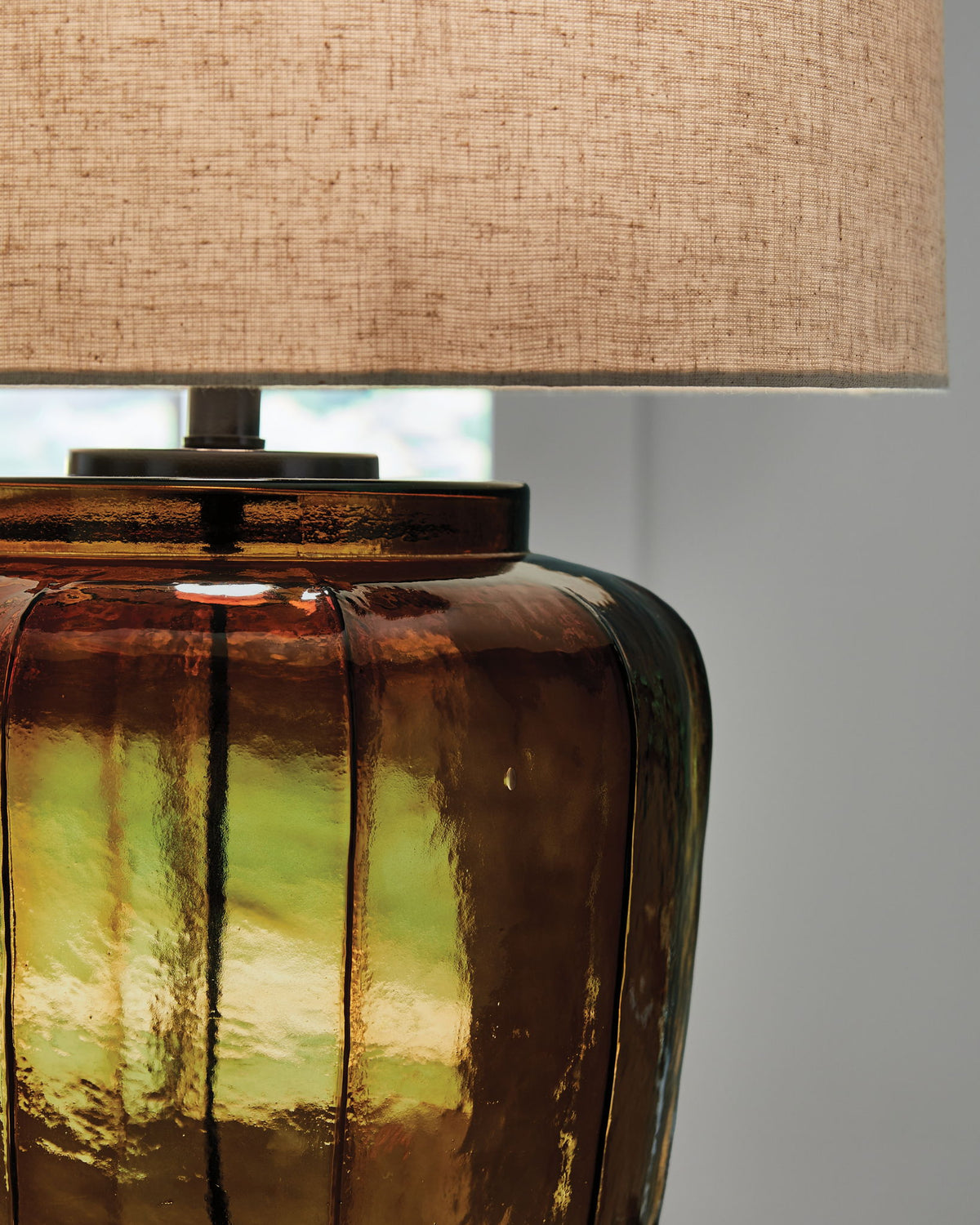 Bainmore - Glass Table Lamp - Amber