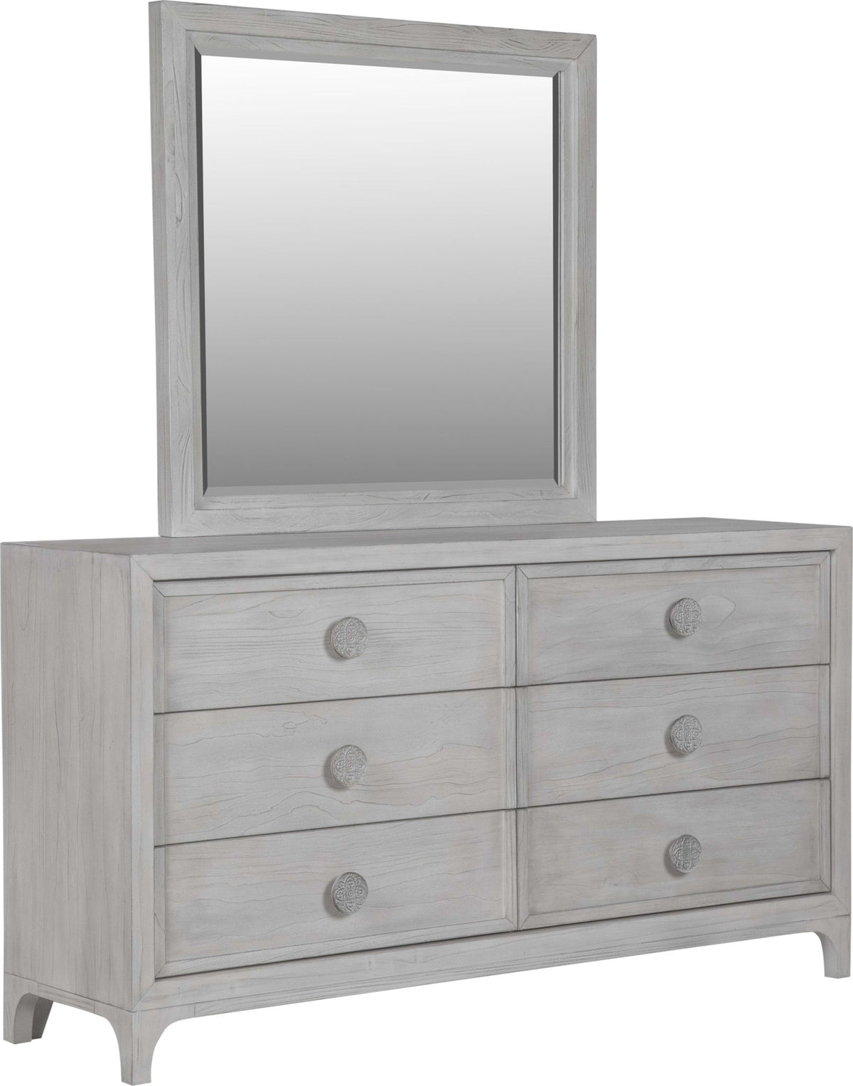 Boho Chic - Six-Drawer Dresser - Washed White (2024)