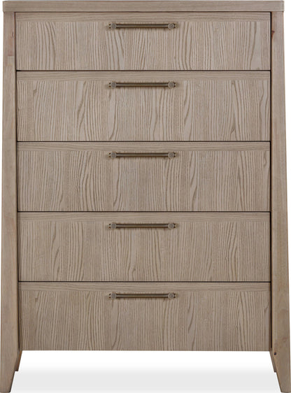 Sumire - Five Drawer Ash Wood Chest - Ginger