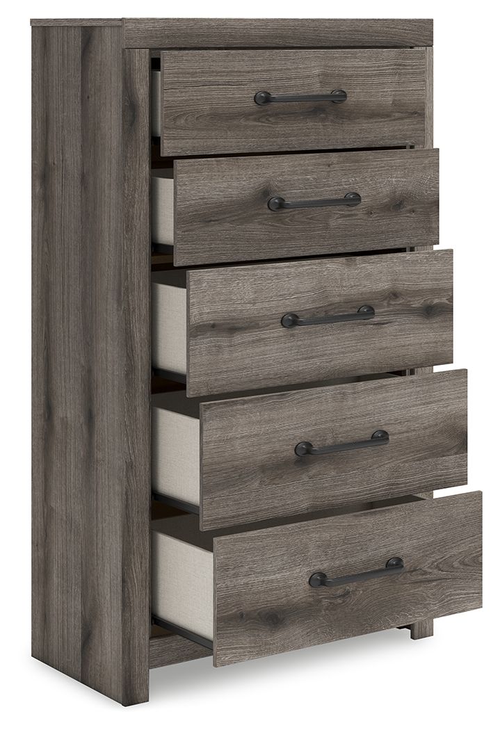 Graystorm - Five Drawer Chest - Brown Gray