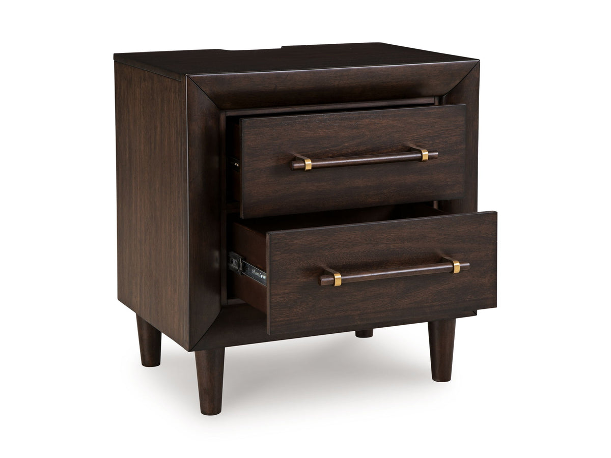 Dantenton - Two Drawer Night Stand - Merlot