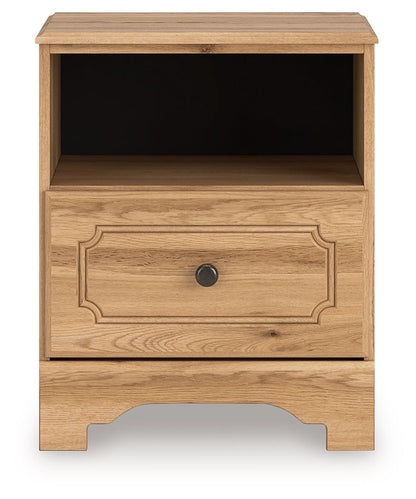Aleaport - One Drawer Night Stand - Warm Brown