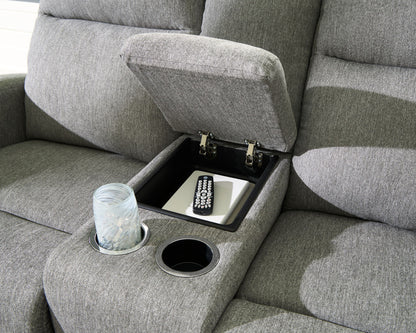 Gauntlet - Double Recline Loveseat With Console - Sterling