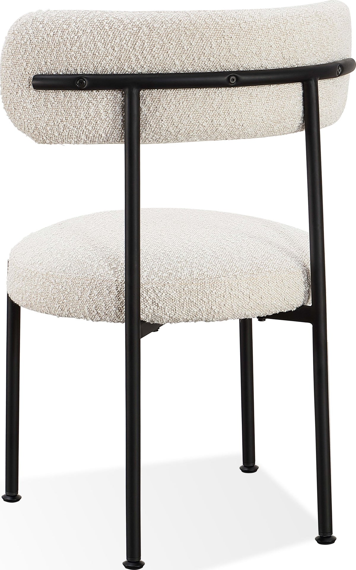 Aere - Boucle Upholstered Metal Leg Dining Chair (Set of 2) - Ivory And Black