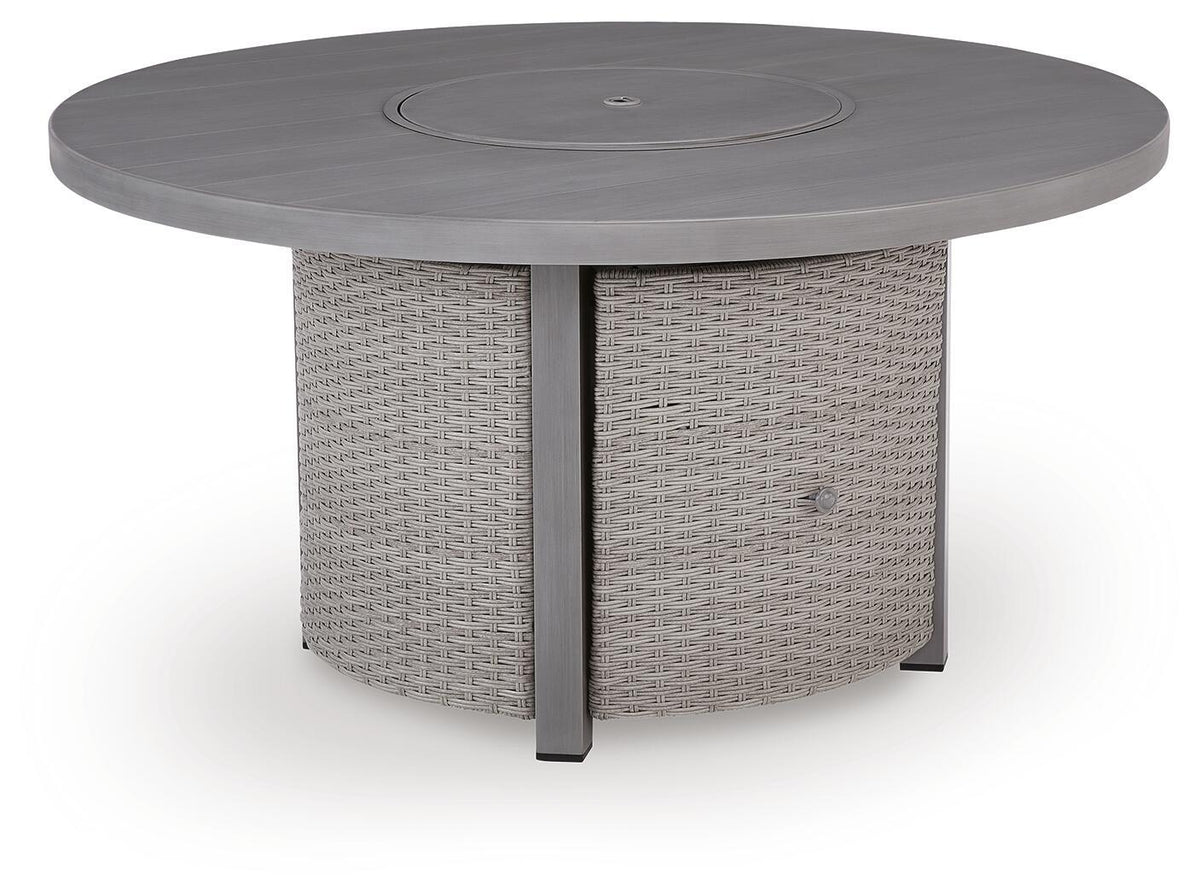 Half Moon Beach - Round Fire Pit Table - Gray