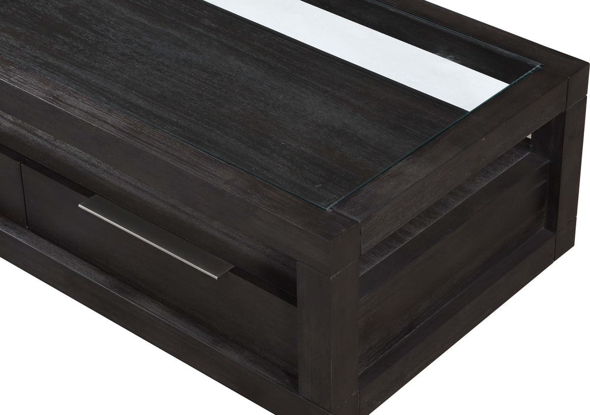 Oxford - Two Drawer Rectangular Coffee Table - Basalt Gray