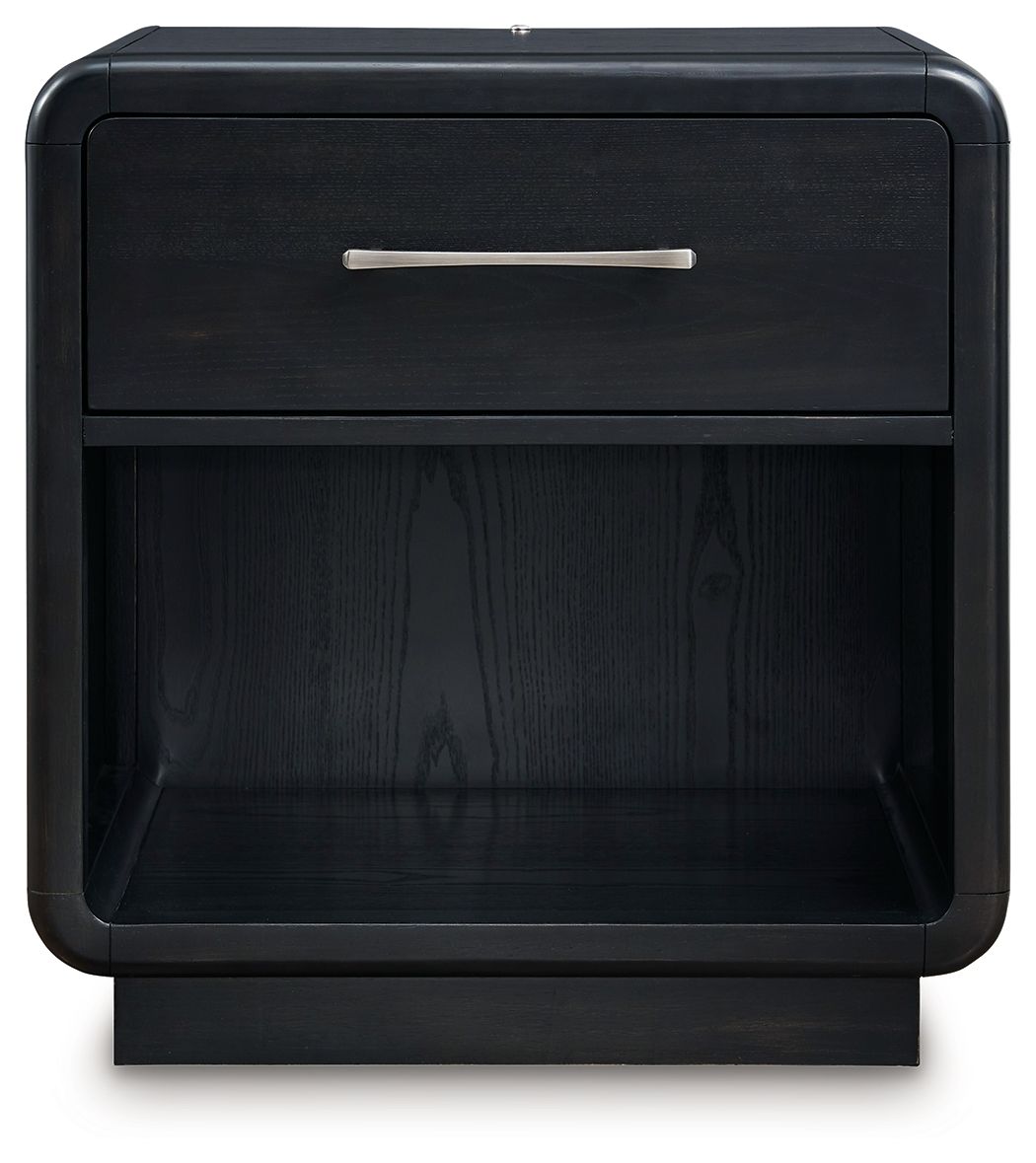Rowanbeck - One Drawer Night Stand - Black
