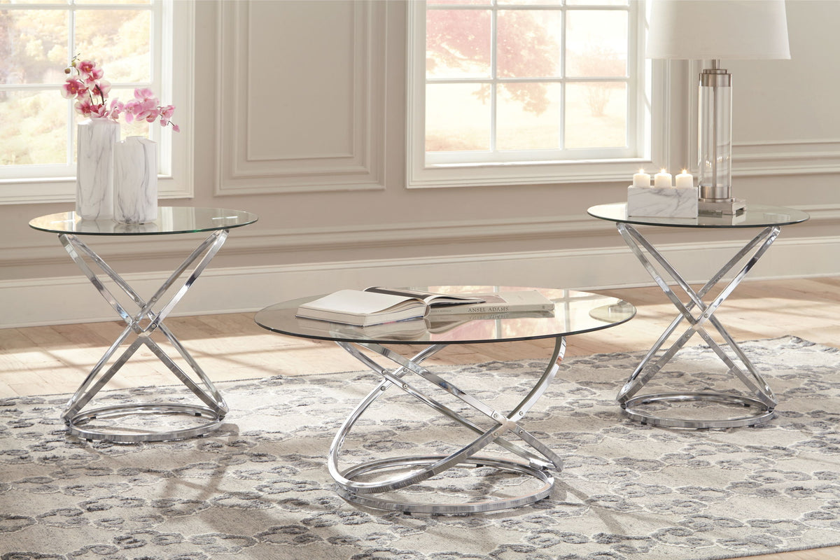 Hollynyx - Occasional Table Set (Set of 3) - Chrome Finish