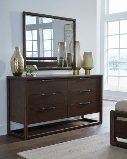 Sol - Six Drawer Acacia Wood Dresser - Brown Spice