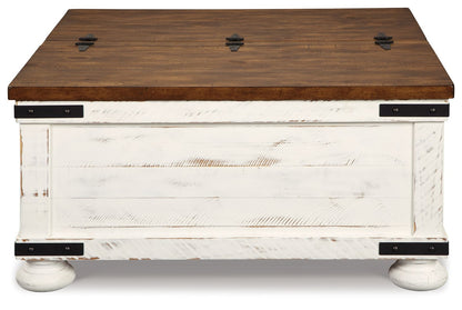 Wystfield - Cocktail Table with Storage - White / Brown