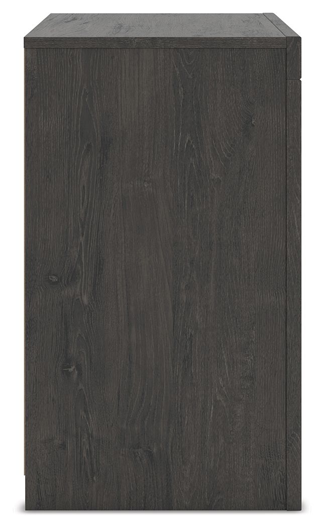 Fraluna - Two Drawer Night Stand - Charcoal