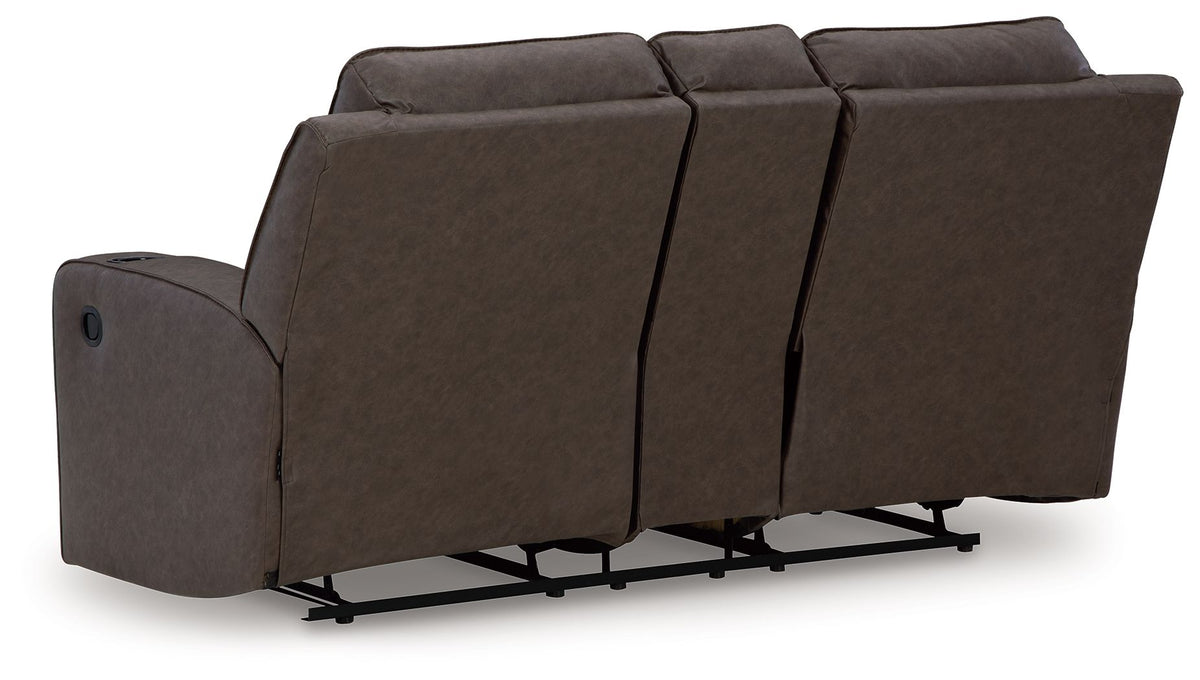 Lavenhorne - Double Reclining Loveseat With Console - Umber