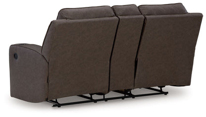 Lavenhorne - Double Reclining Loveseat With Console - Umber
