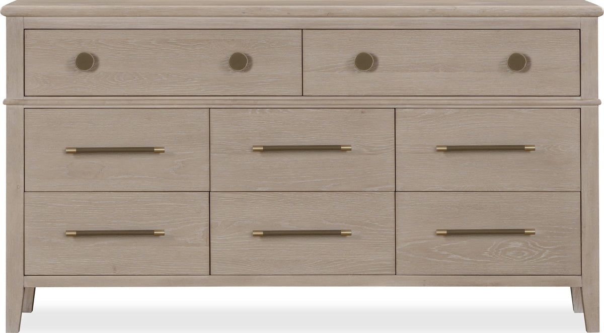 Camden - Eight Drawer Oak Wood Dresser - Chai