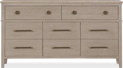 Camden - Eight Drawer Oak Wood Dresser - Chai
