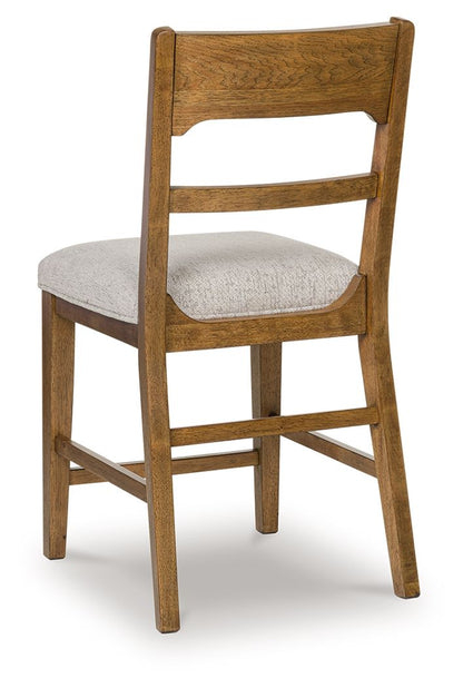 Cabalynn - Upholstered Barstool (Set of 2) - Oatmeal / Light Brown