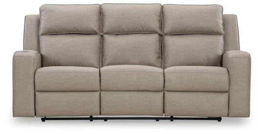 Lavenhorne - Reclining Sofa With Drop Down Table - Pebble