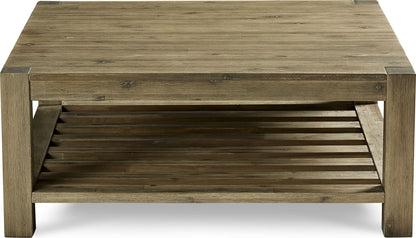 Canyon - Solid Wood Square Coffee Table - Washed Gray