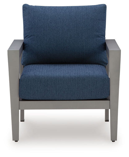 Gali - Sofa / Chairs / Table Set (Set of 4) - Gray / Blue