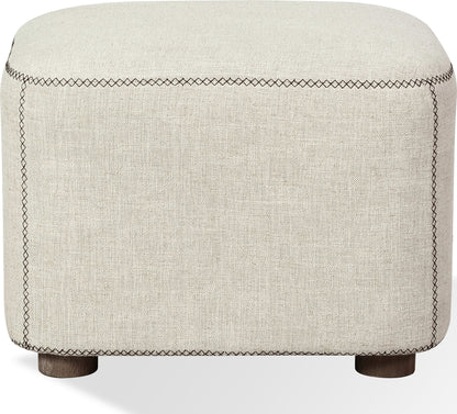 Virgil Louis - Upholstered Ottoman - Natural Linen