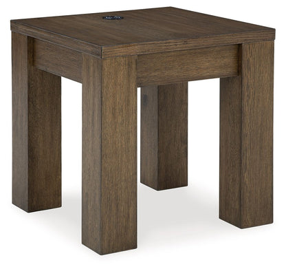 Rosswain - Square End Table - Warm Brown
