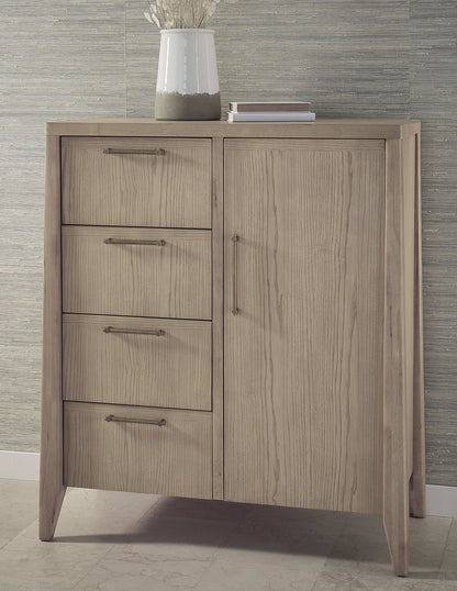 Sumire - Four Drawer One Door Ash Wood Chest - Ginger