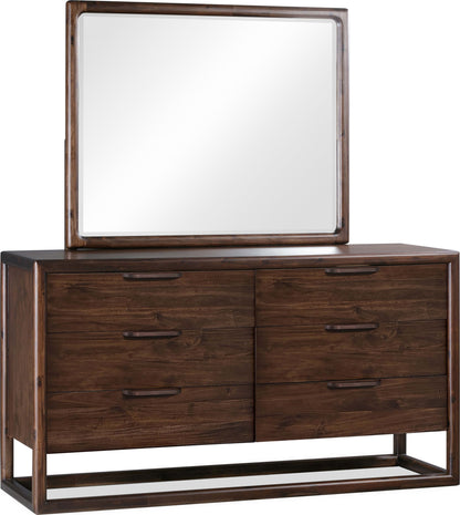 Sol - Six Drawer Acacia Wood Dresser - Brown Spice