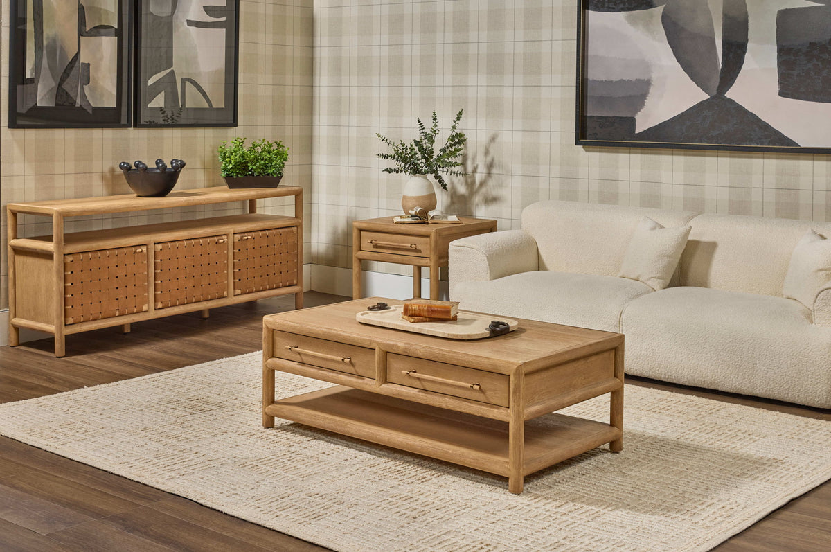 Dorsey - 72" Weaven Entertainment Console - Granola