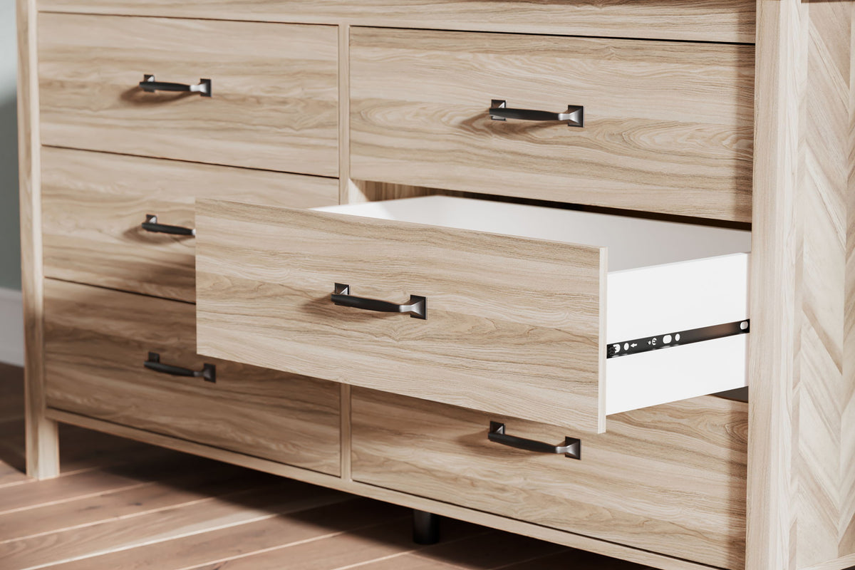 Battelle - Six Drawer Dresser - Tan