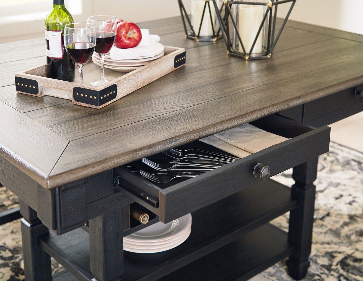 Tyler Creek - Rectangular Dining Room Counter Table - Black / Gray