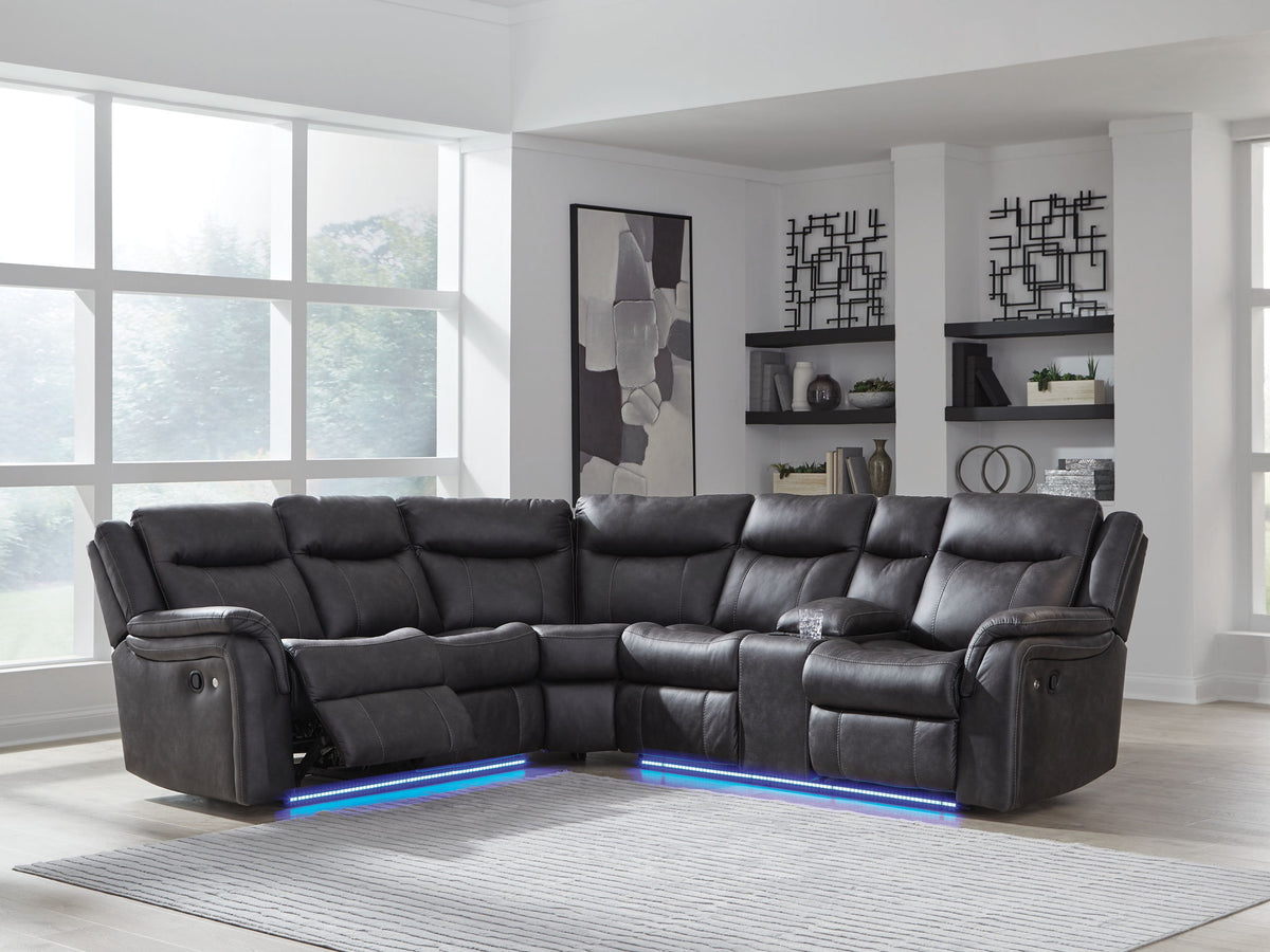 Sultan Meadow - 2-Piece Reclining Sectional - Carbon
