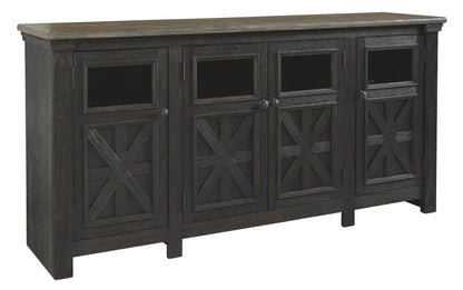 Tyler Creek - Extra Large TV Stand - Black / Gray