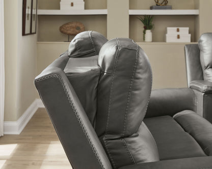 Bleckley - Power Reclining Loveseat With Console / Adjustable Headrest