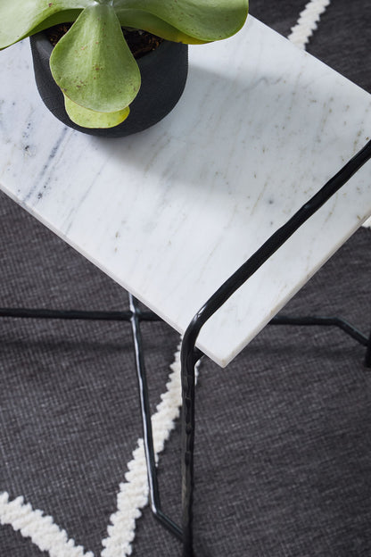 Ashber - Accent Table - White / Black